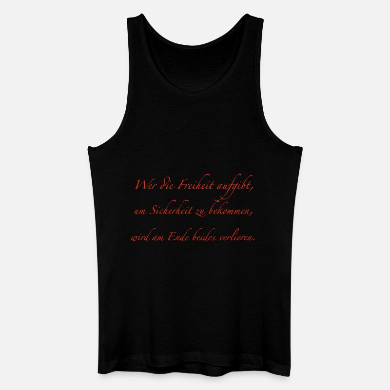 Freiheit - Männer Bio Tank Top - Schwarz