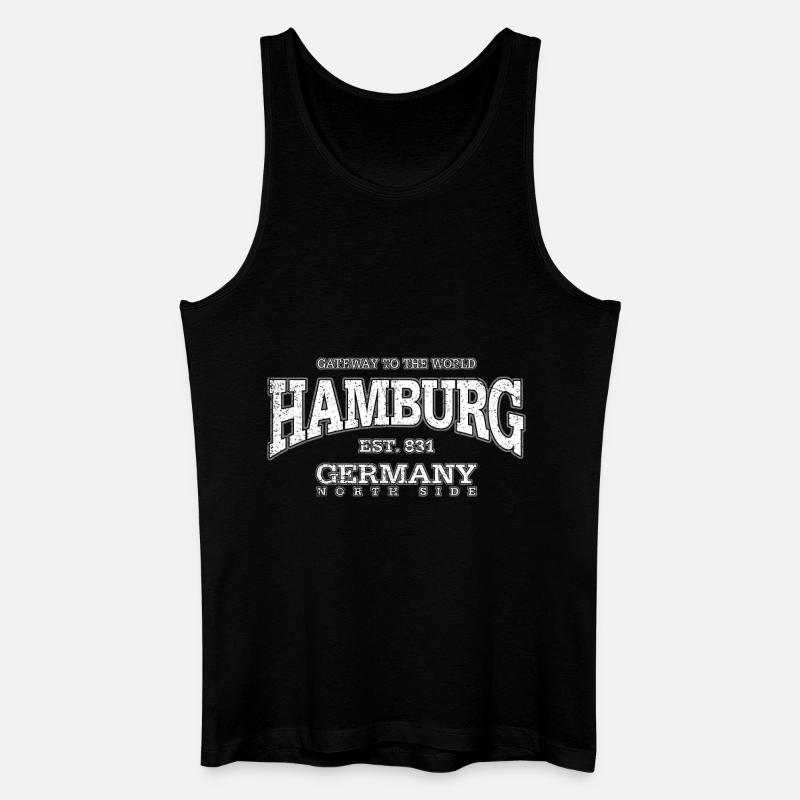Hamburg (white oldstyle) - Männer Bio Tank Top - Schwarz