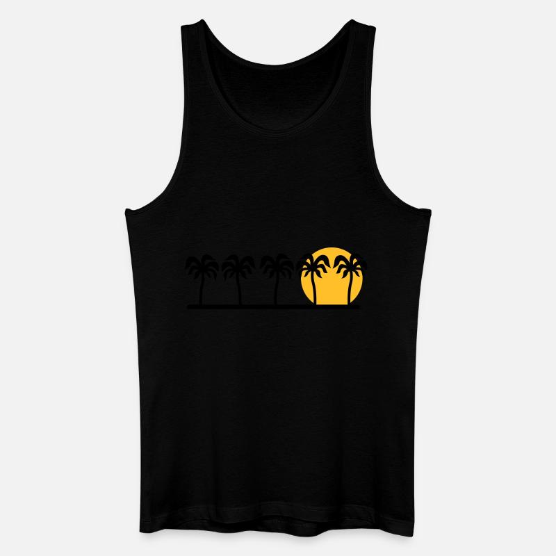 Palmen - Männer Bio Tank Top - Schwarz