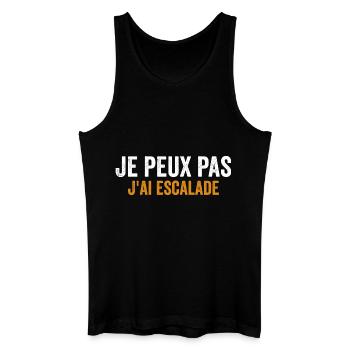 escalade un rocher Je peux pas j'ai escalade - Débardeur bio Homme - noir - Devant