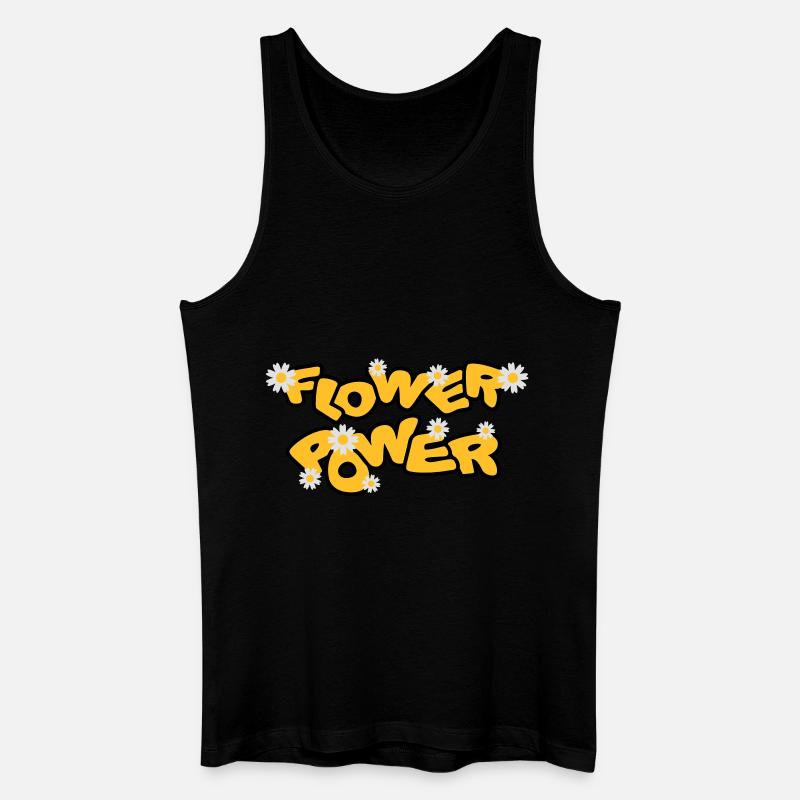 flower_power - Männer Bio Tank Top - Schwarz