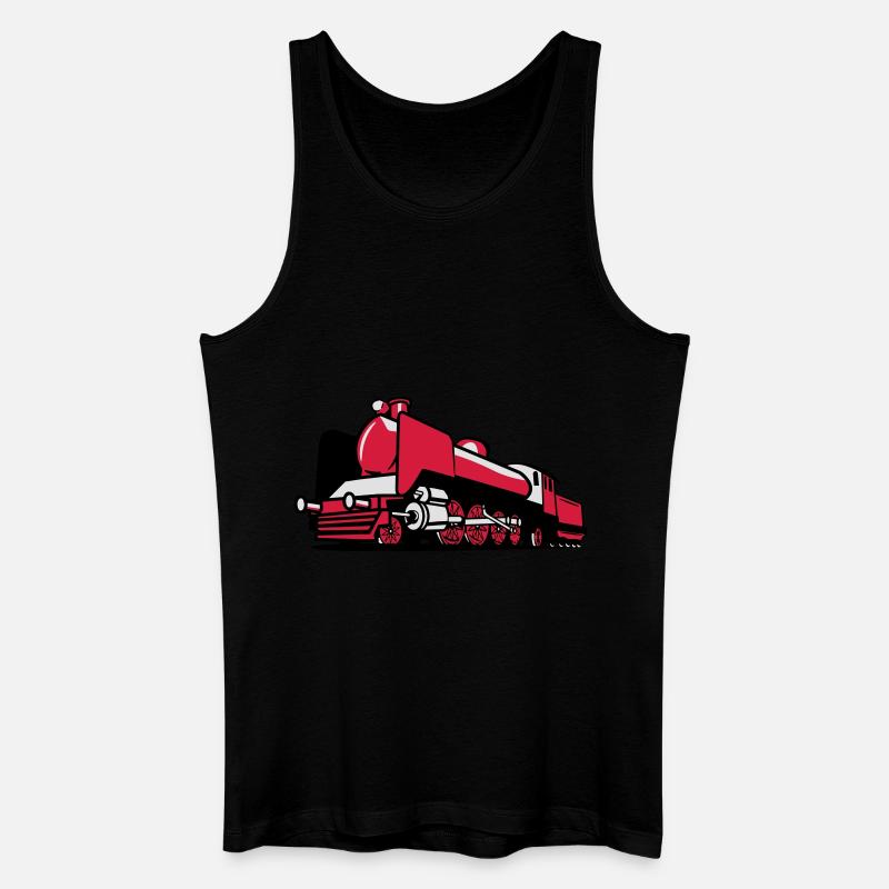 dampflok eisenbahn tender - Männer Bio Tank Top - Schwarz
