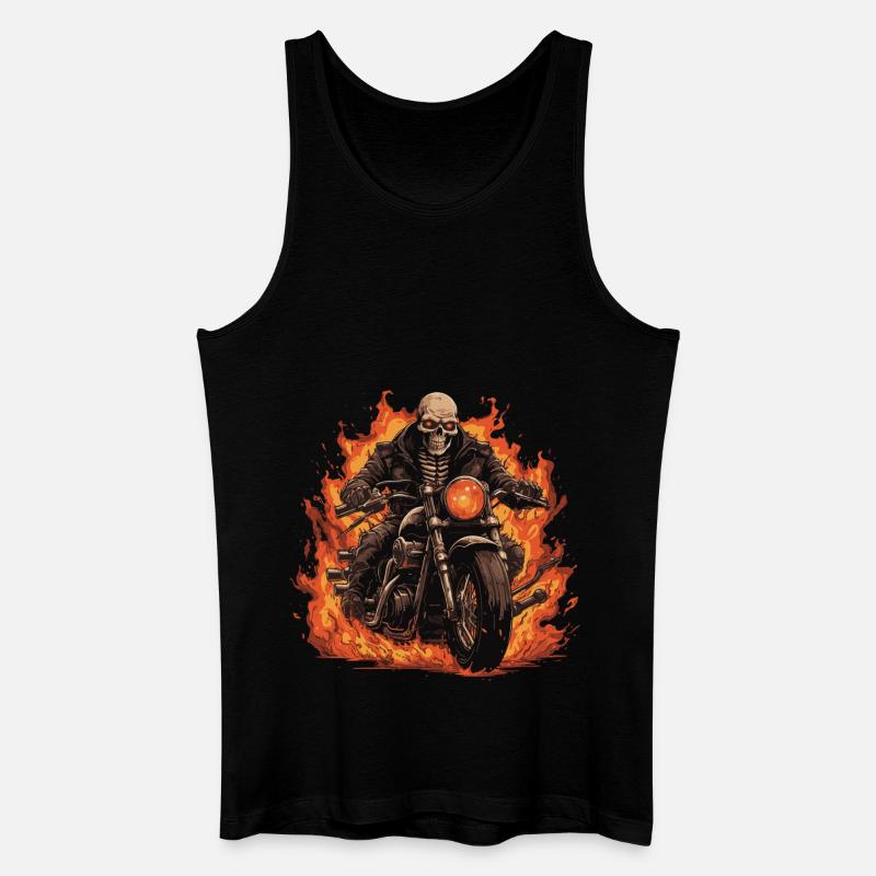 Skelett Motorrad - Männer Bio Tank Top - Schwarz