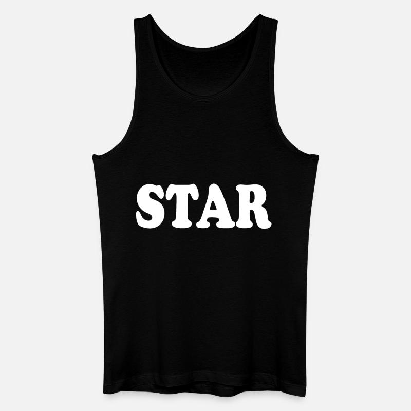 Star - Männer Bio Tank Top - Schwarz
