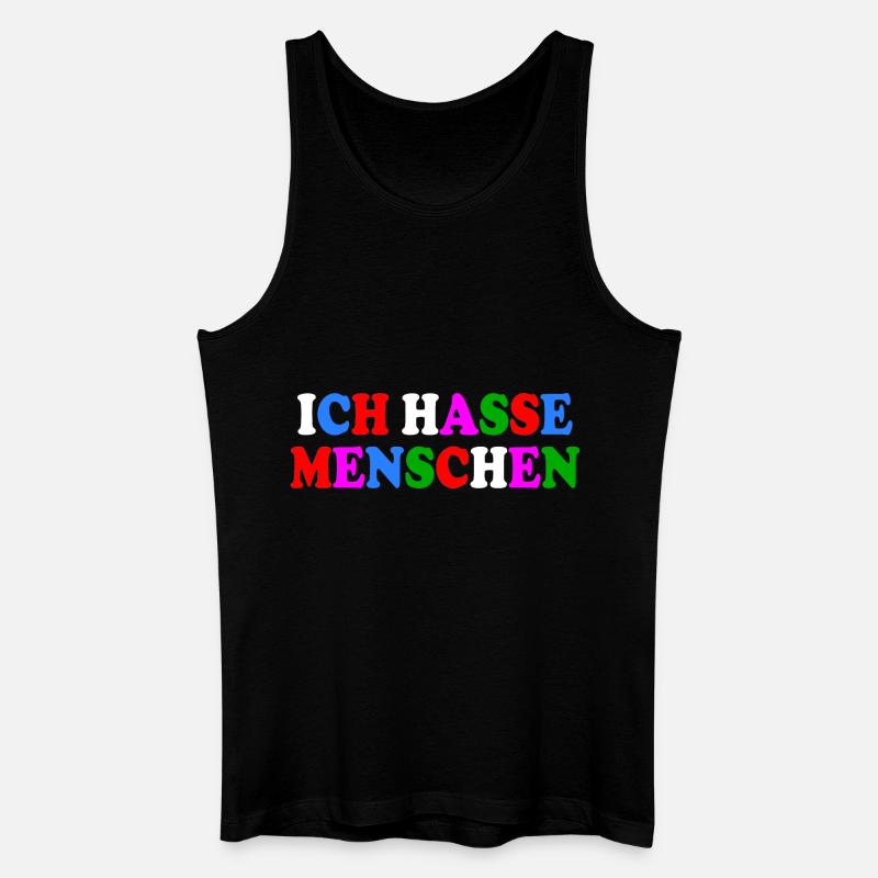 Ich hasse menschen - Männer Bio Tank Top - Schwarz
