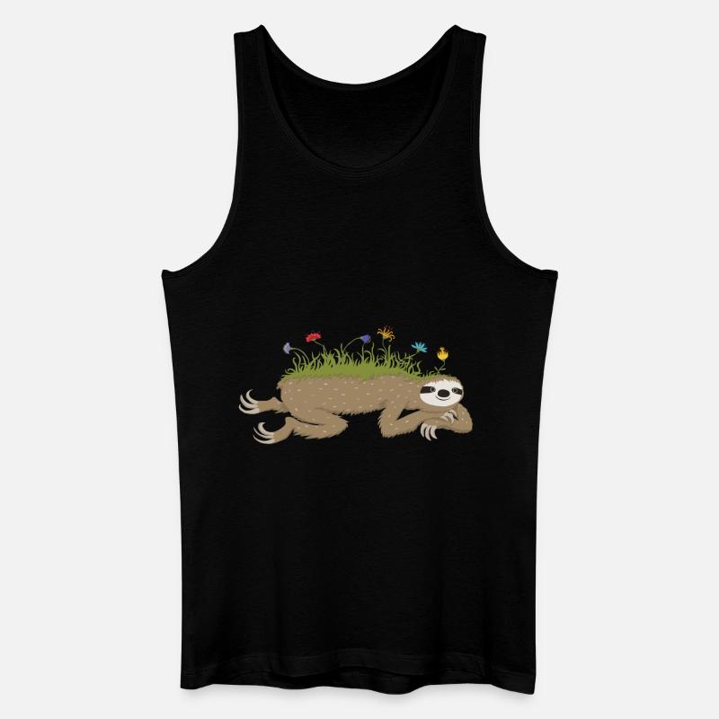 Faultierfrühling - Männer Bio Tank Top - Schwarz