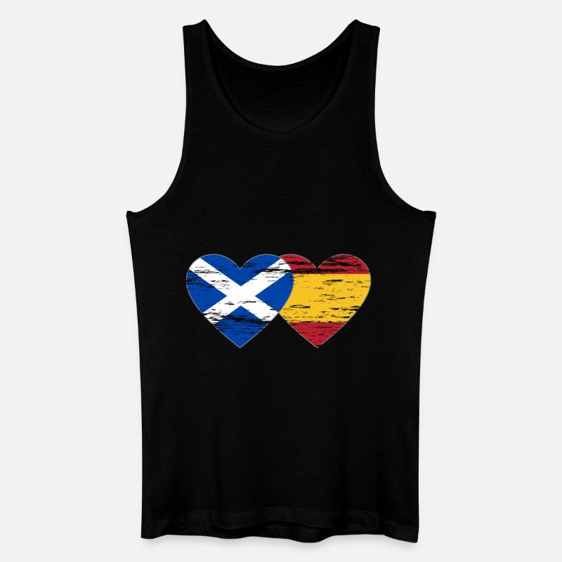 Ecosse Espagne Drapeau Coeur Utilisé - Débardeur bio Homme - noir