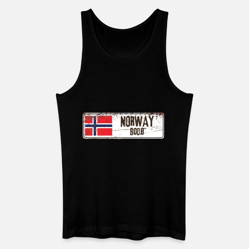 Bodø Norwegen Flagge - Männer Bio Tank Top - Schwarz