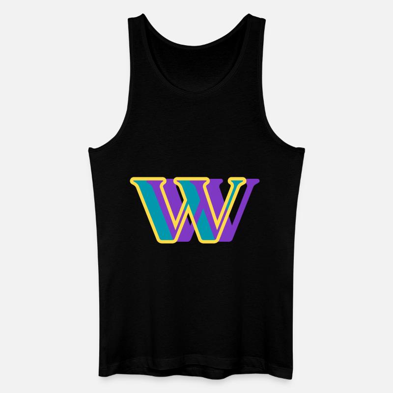 Mehrfarbiger Buchstabe w - Männer Bio Tank Top - Schwarz