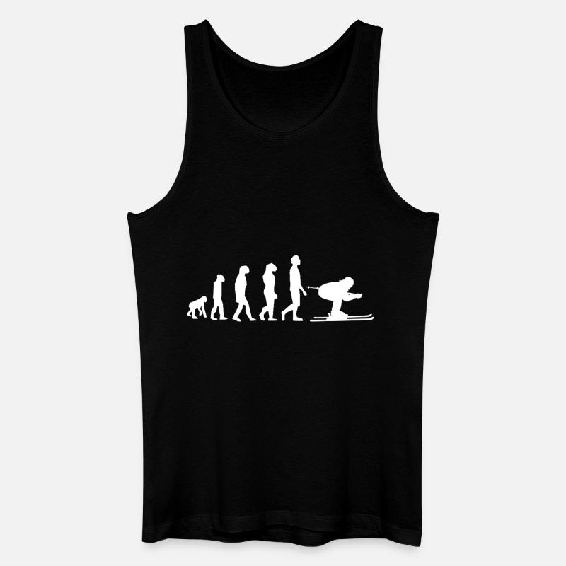 Evolution Ski / Entwicklung - Männer Bio Tank Top - Schwarz