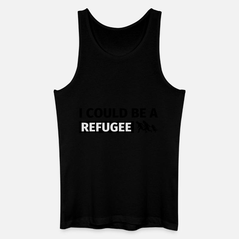 I could be a refugee - Männer Bio Tank Top - Schwarz