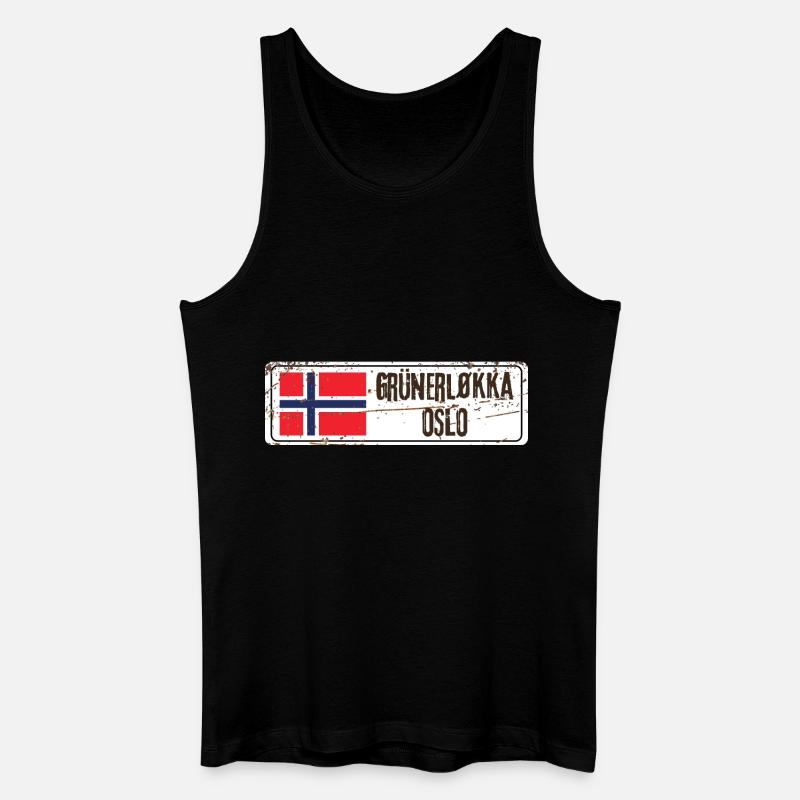 Grunerlokka Oslo - Männer Bio Tank Top - Schwarz