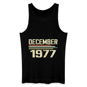 December 1977 Vintage Retro Birthday - Men’s Organic Tank Top - black - Front