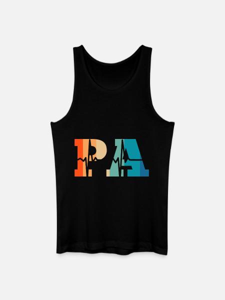 Heartbeat retro physician assistant - Men’s Organic Tank Top - black