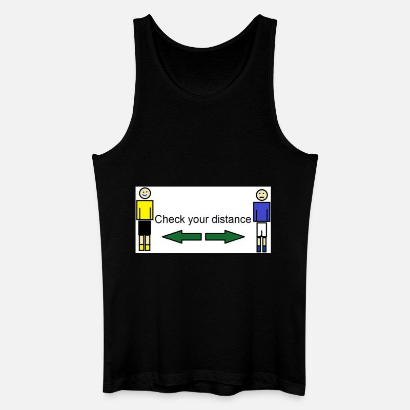 Check distance - Männer Bio Tank Top - Schwarz