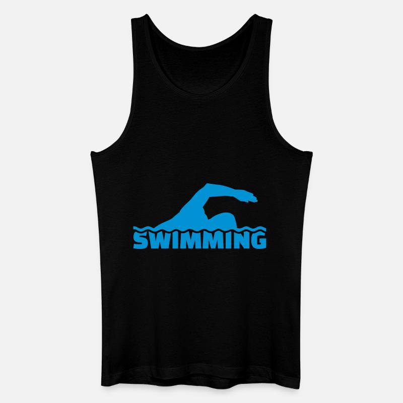Schwimmen - Männer Bio Tank Top - Schwarz