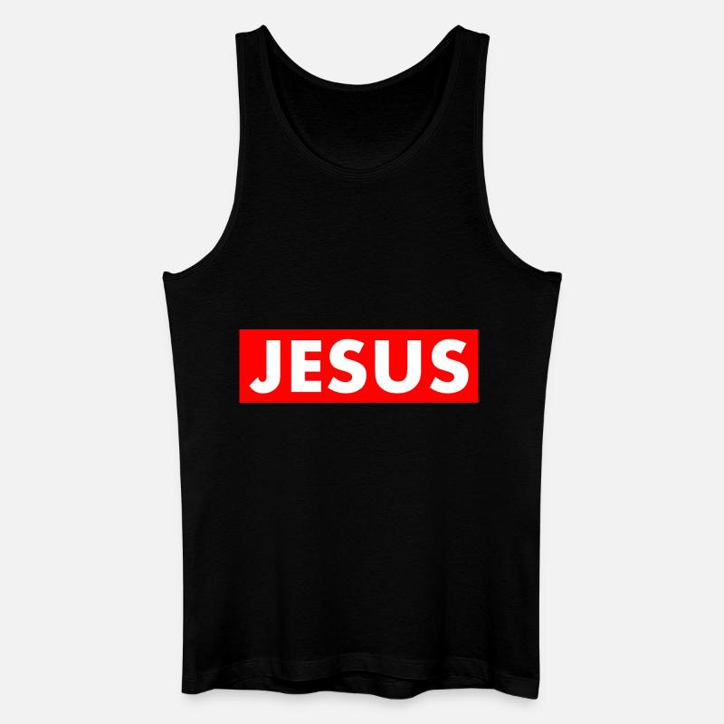 Jesus - Männer Bio Tank Top - Schwarz