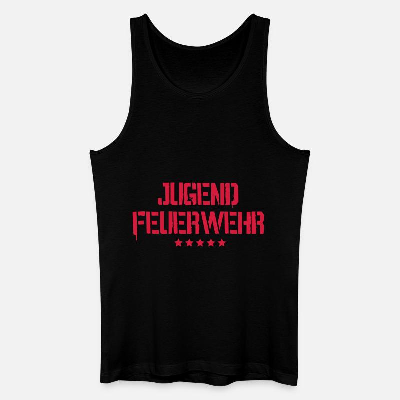 Jugend Feuerwehr mit Sterne - Männer Bio Tank Top - Schwarz