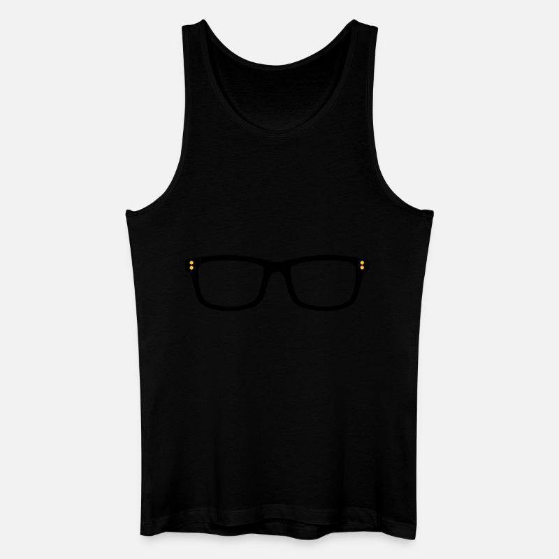 Brille - Männer Bio Tank Top - Schwarz