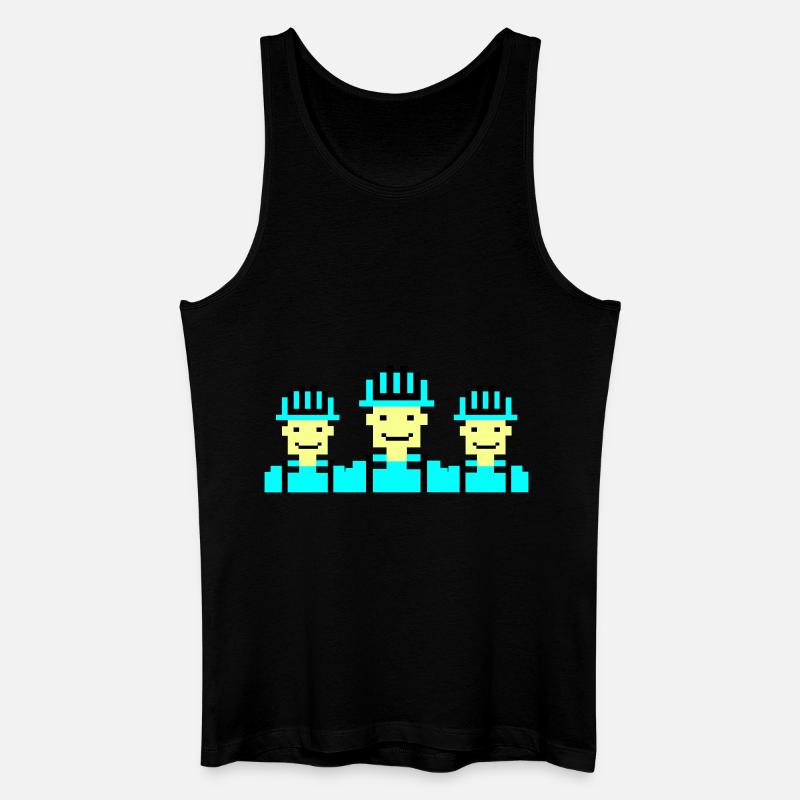 bauarbeiter pixel 02 - Männer Bio Tank Top - Schwarz