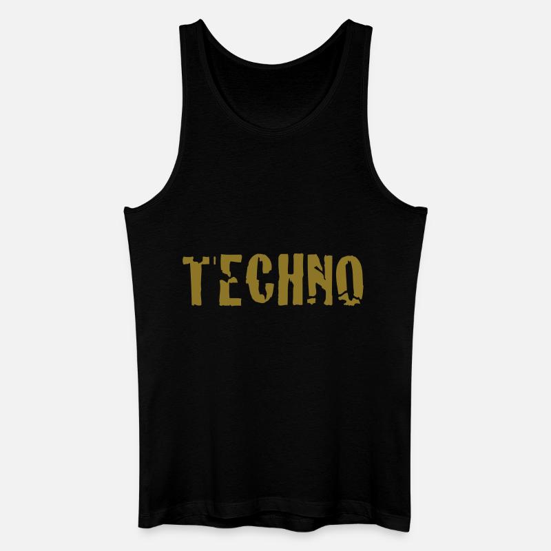 techno - Männer Bio Tank Top - Schwarz