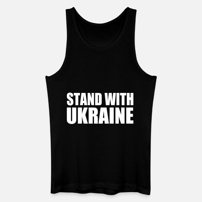 Stand with ukraine - Männer Bio Tank Top - Schwarz