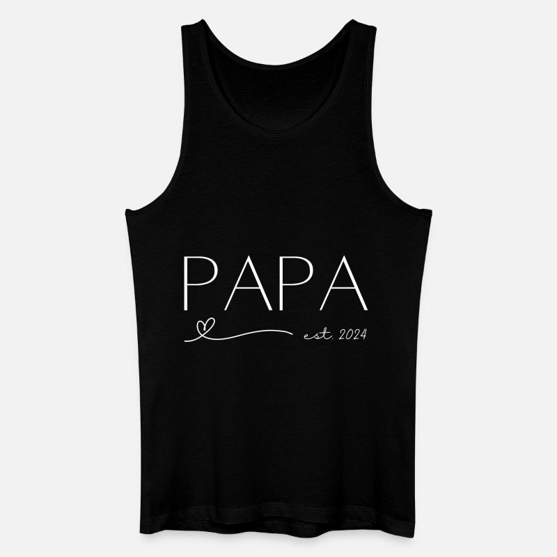 Papa est 2024 - Männer Bio Tank Top - Schwarz