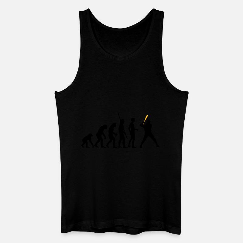 evolution_baseball_2c - Männer Bio Tank Top - Schwarz