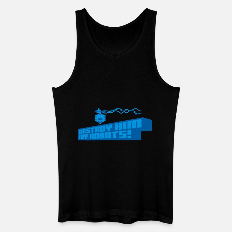 Destroy him my robots! - Männer Bio Tank Top - Schwarz