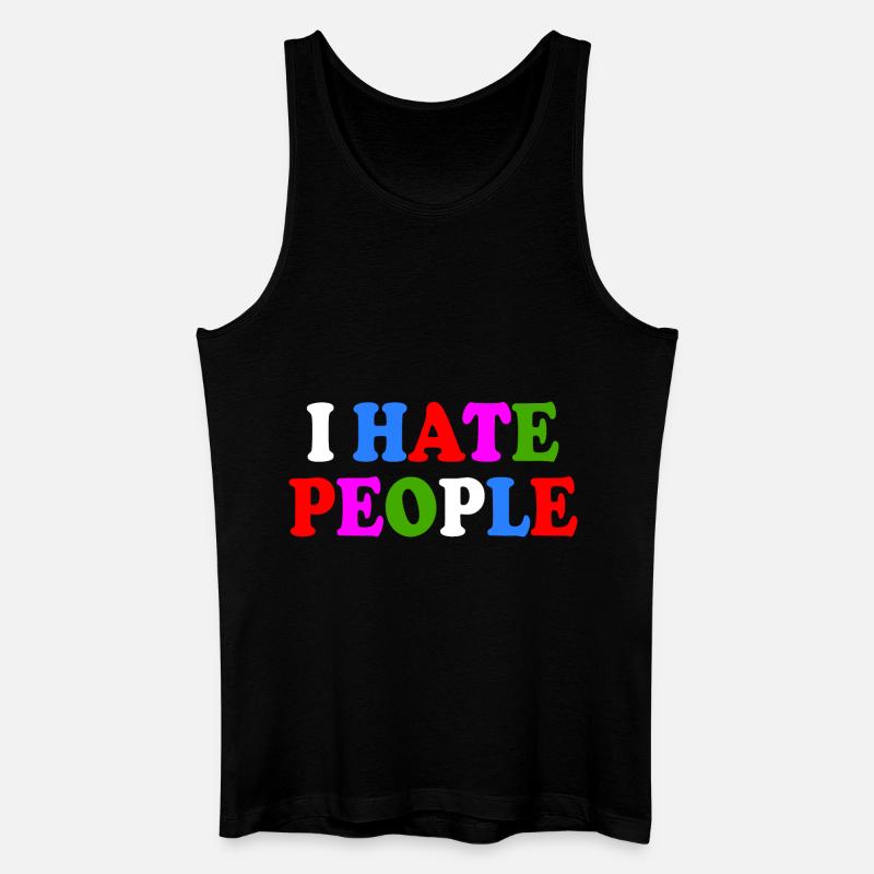 I hate people - Männer Bio Tank Top - Schwarz
