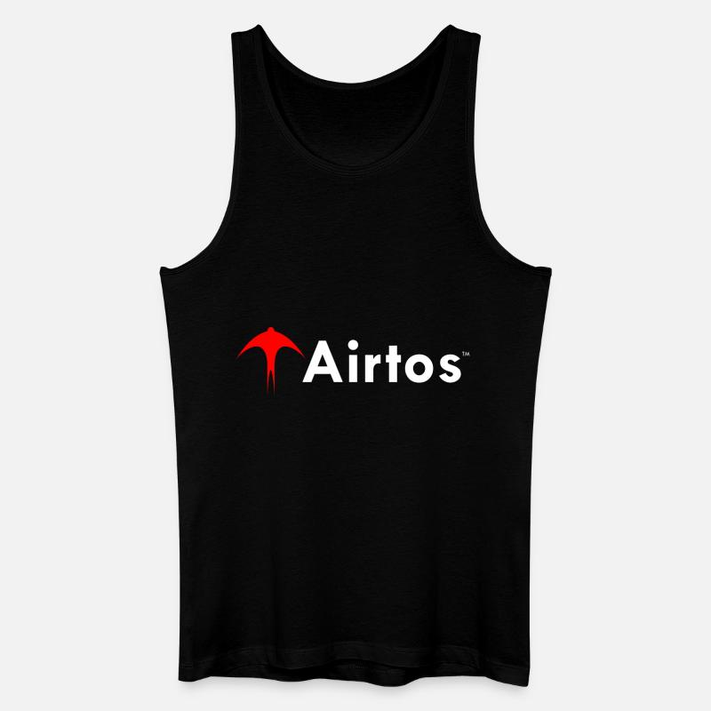 LOGO weißer Text - Männer Bio Tank Top - Schwarz