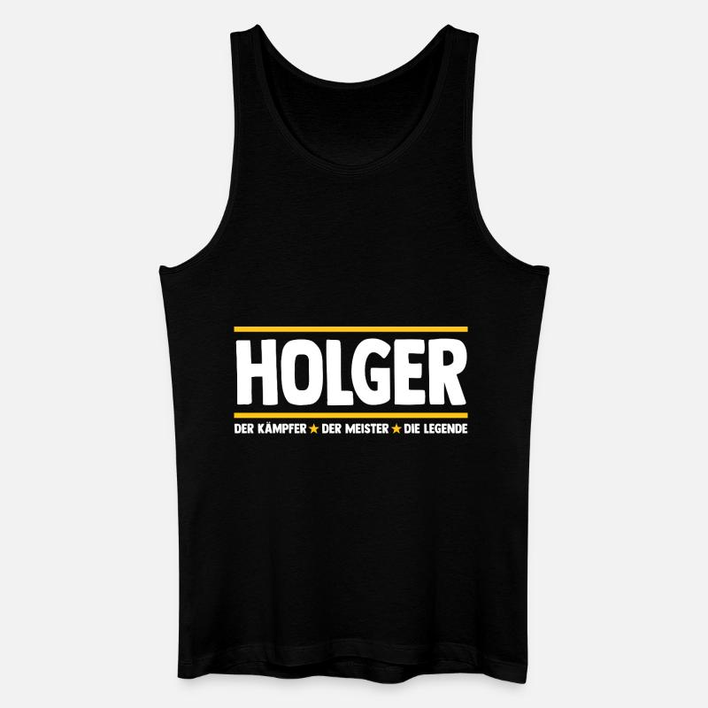 Holger - Männer Bio Tank Top - Schwarz