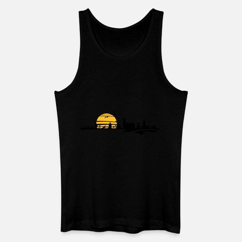 Skyline - Föhr - Männer Bio Tank Top - Schwarz