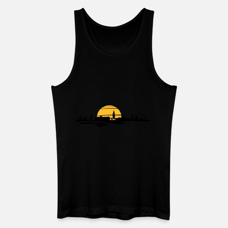 Skyline - Juist - Männer Bio Tank Top - Schwarz