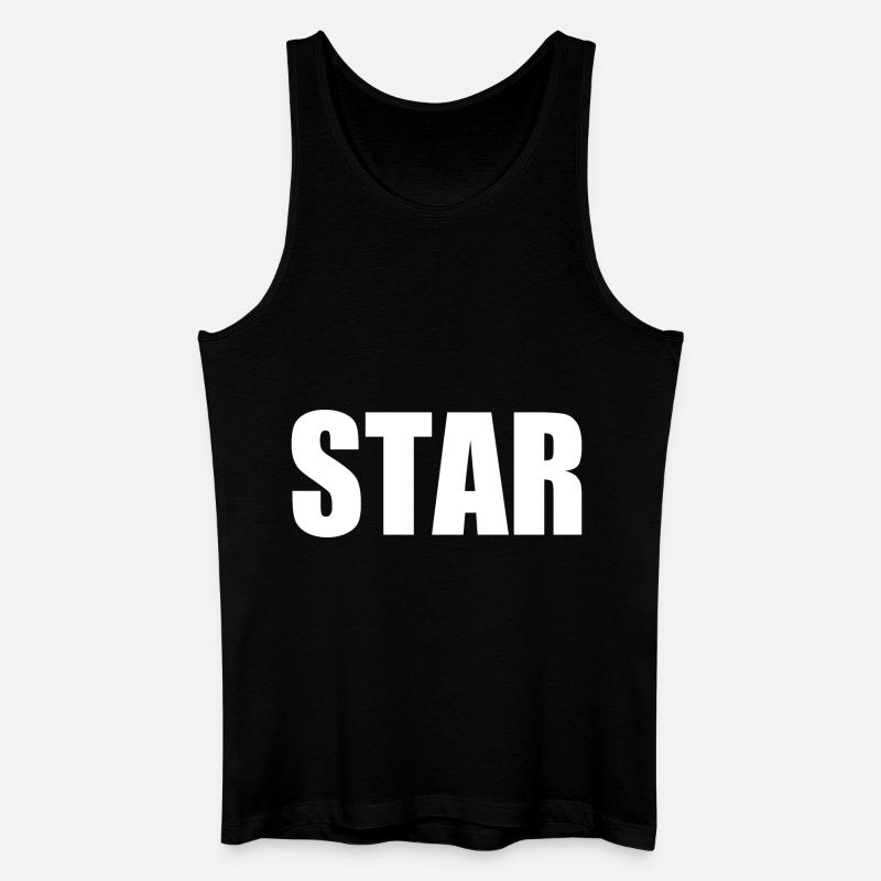 Star - Männer Bio Tank Top - Schwarz