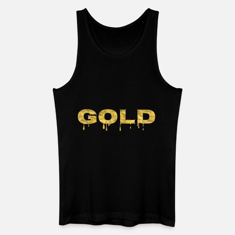 Gold - Männer Bio Tank Top - Schwarz