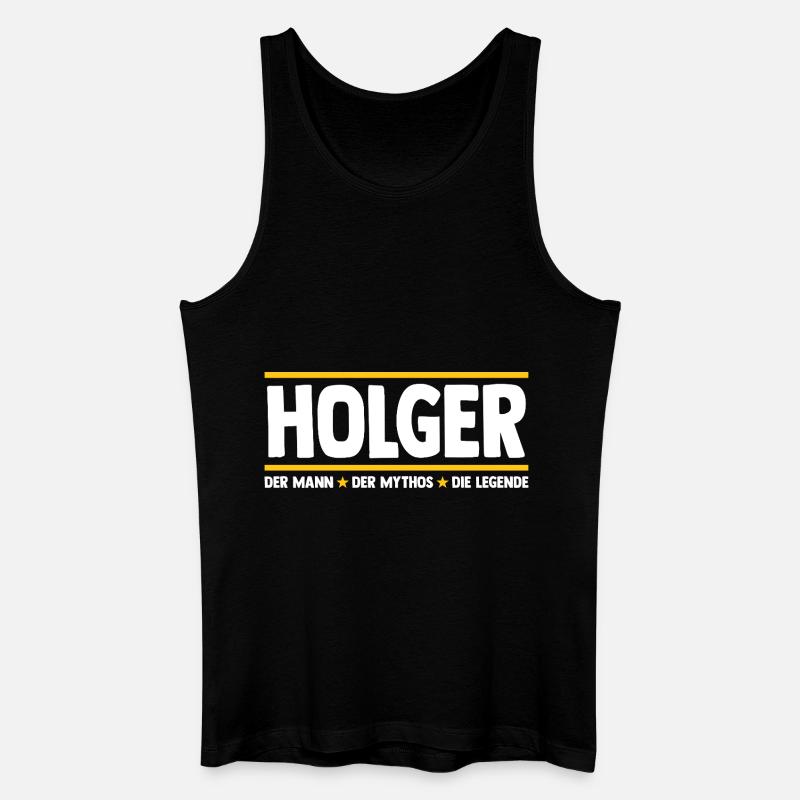 Holger - Männer Bio Tank Top - Schwarz