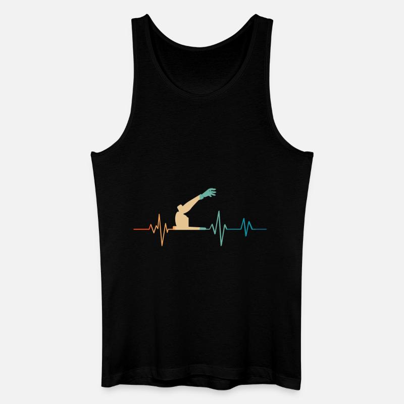 Retro Heartbeat Roboterarm - Männer Bio Tank Top - Schwarz