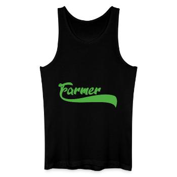 Stolzer Landwirt Bauer Geschenk Spruch Farmer - Männer Bio Tank Top - Schwarz - Vorne