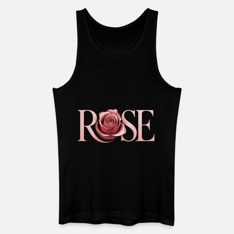 Rose - Cooles botanisches Logo - Männer Bio Tank Top - Schwarz