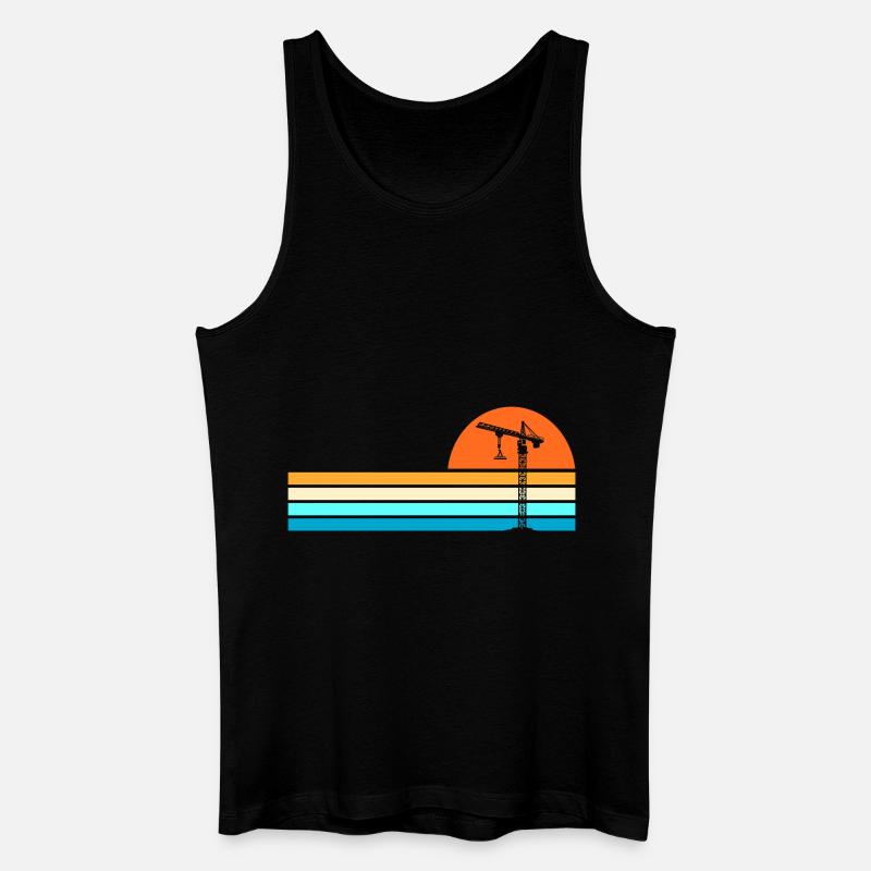 Kranführer Kran - Männer Bio Tank Top - Schwarz