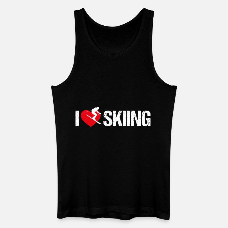 I love skiing - Männer Bio Tank Top - Schwarz