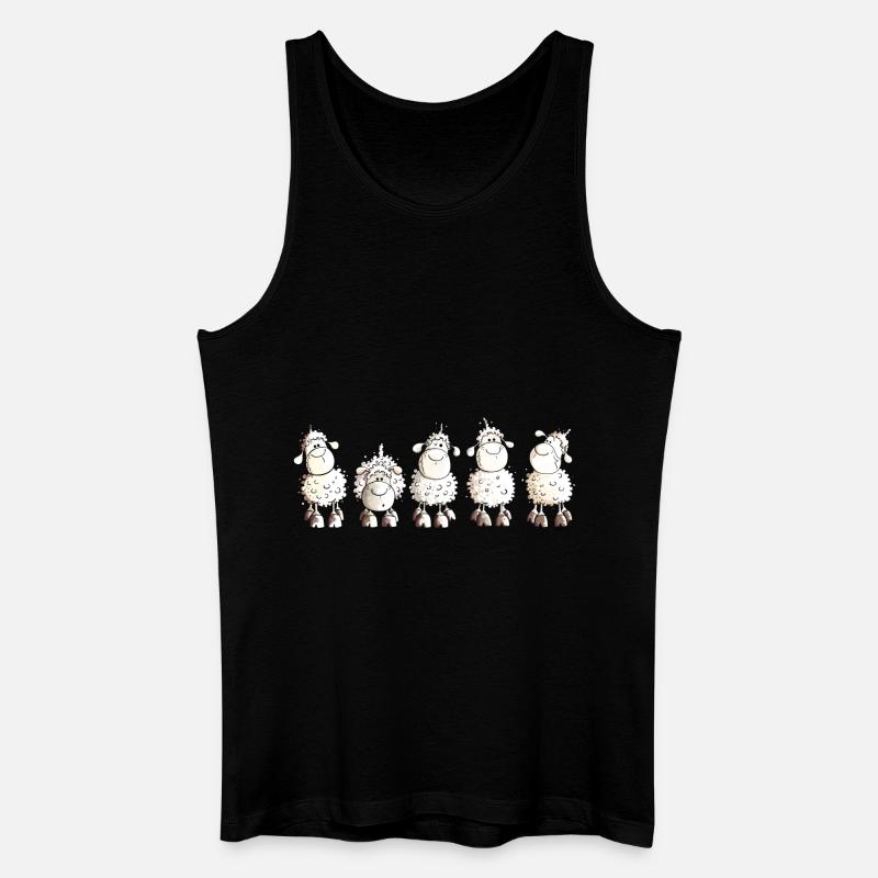 Funny White Sheep - Schaf - Männer Bio Tank Top - Schwarz