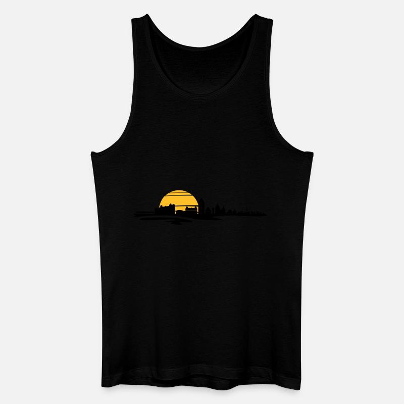 Skyline - Küste Heiligenhafen - Männer Bio Tank Top - Schwarz