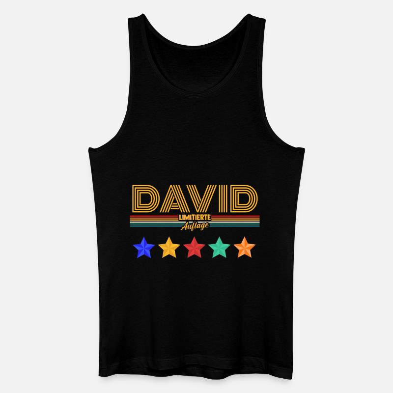 David - Männer Bio Tank Top - Schwarz