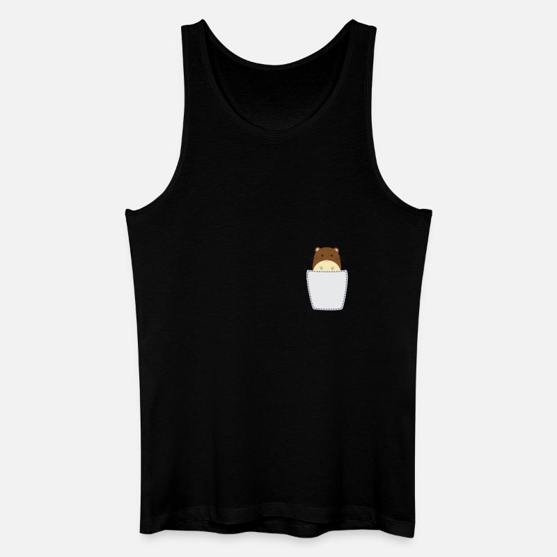 Hamster in Brusttasche - Männer Bio Tank Top - Schwarz