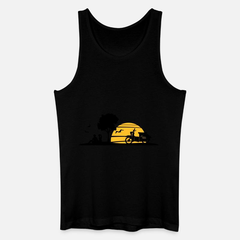 Fahrzeug - Schalbe Baum Sonne - Männer Bio Tank Top - Schwarz