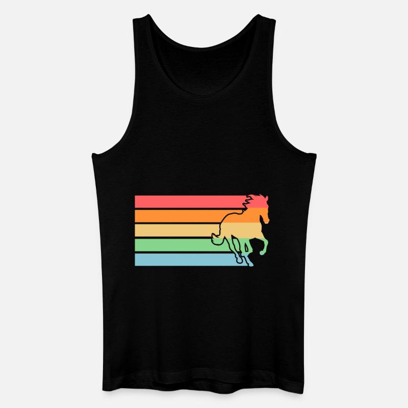 Reiten Pferd - Männer Bio Tank Top - Schwarz