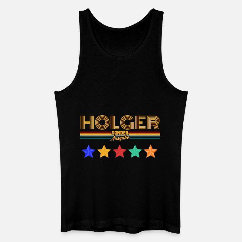 Holger - Männer Bio Tank Top - Schwarz