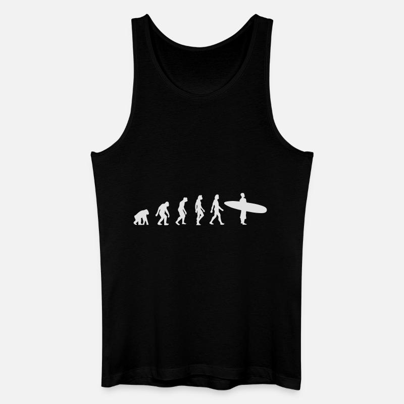 Die Evolution des Surfens - Männer Bio Tank Top - Schwarz